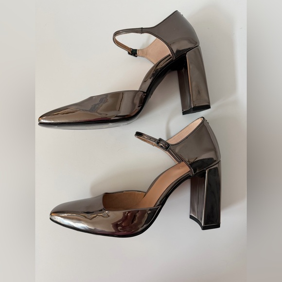 NWOT Inez Cleo Mary Jane Block Heel in Metallic, Size 9.5 - Picture 5 of 8